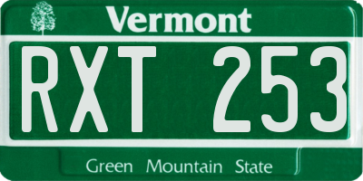 VT license plate RXT253