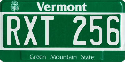 VT license plate RXT256