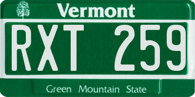 VT license plate RXT259