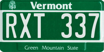 VT license plate RXT337
