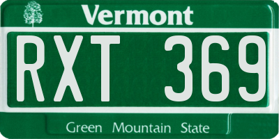 VT license plate RXT369