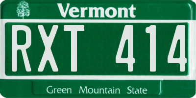 VT license plate RXT414