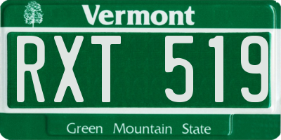 VT license plate RXT519