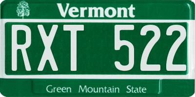 VT license plate RXT522
