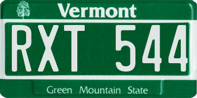 VT license plate RXT544
