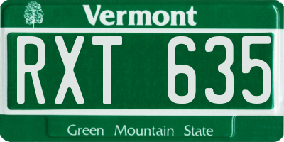 VT license plate RXT635