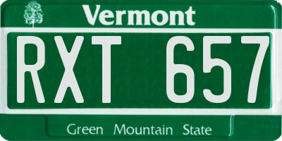 VT license plate RXT657