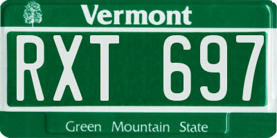 VT license plate RXT697