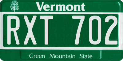 VT license plate RXT702