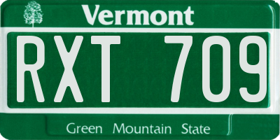 VT license plate RXT709
