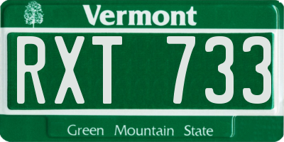 VT license plate RXT733