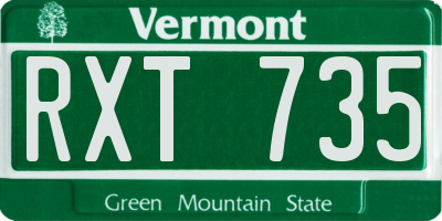 VT license plate RXT735