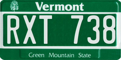 VT license plate RXT738