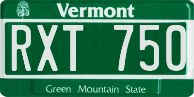 VT license plate RXT750
