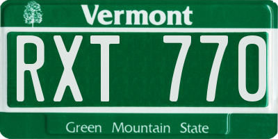 VT license plate RXT770