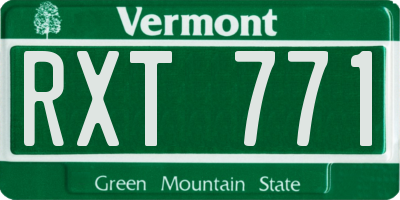 VT license plate RXT771