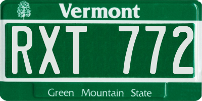 VT license plate RXT772