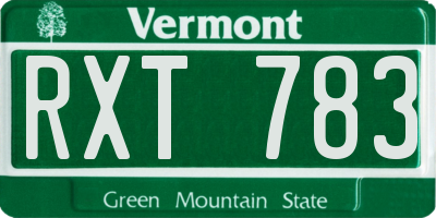 VT license plate RXT783