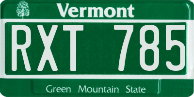 VT license plate RXT785