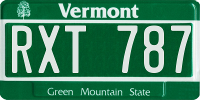 VT license plate RXT787