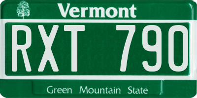 VT license plate RXT790