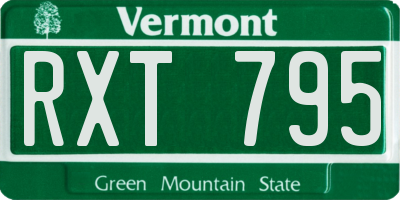 VT license plate RXT795