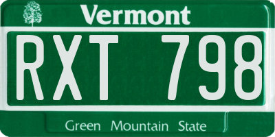 VT license plate RXT798