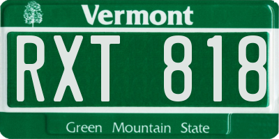 VT license plate RXT818