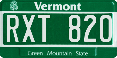 VT license plate RXT820