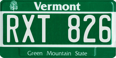 VT license plate RXT826