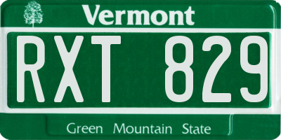 VT license plate RXT829
