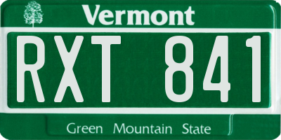 VT license plate RXT841