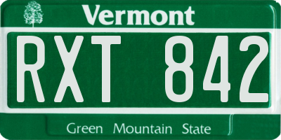 VT license plate RXT842