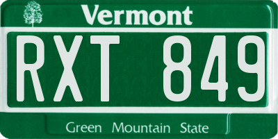 VT license plate RXT849