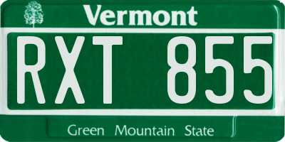 VT license plate RXT855