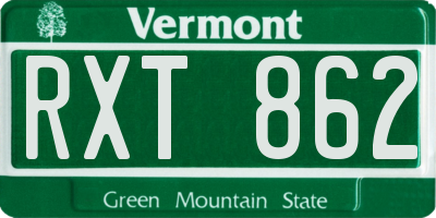 VT license plate RXT862