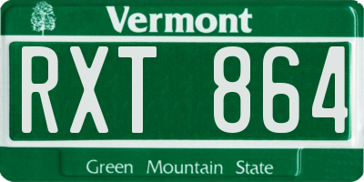 VT license plate RXT864