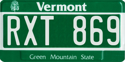 VT license plate RXT869