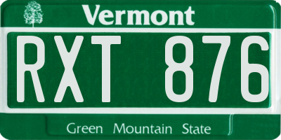 VT license plate RXT876
