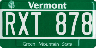 VT license plate RXT878