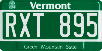VT license plate RXT895