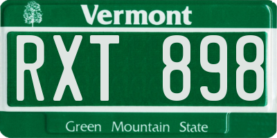 VT license plate RXT898