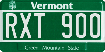 VT license plate RXT900