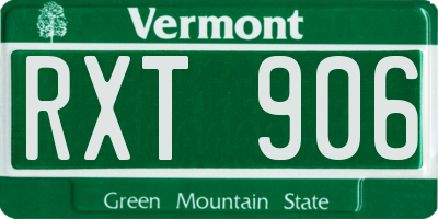 VT license plate RXT906