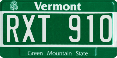 VT license plate RXT910
