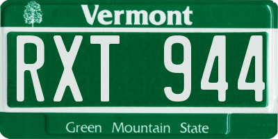 VT license plate RXT944