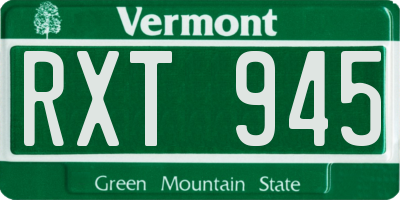 VT license plate RXT945