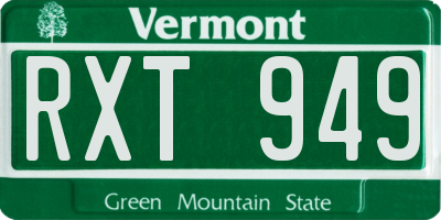 VT license plate RXT949