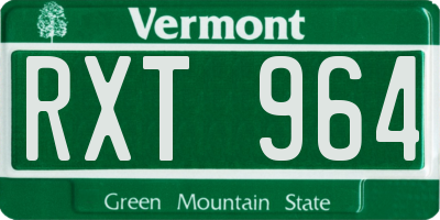 VT license plate RXT964