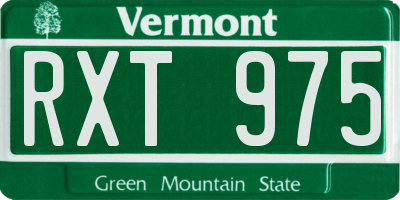 VT license plate RXT975